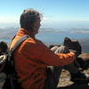 Dory op Mount Wellington met uitzicht op Hobart
