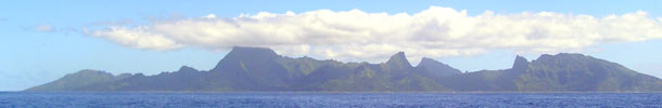 Het eiland Moorea vlak bij Tahiti