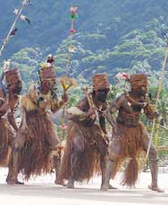 Dansers uit Papua Nieuw Guinea